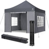 Tonnelle de jardin renforcée 3x3m pliable Barnum avec 4 parois latérales et fenêtres gris - vounat.shop