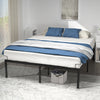 Cadre de lit metal avec fixation sommier et hauteur 36cm 180x200cm noir - vounat.shop
