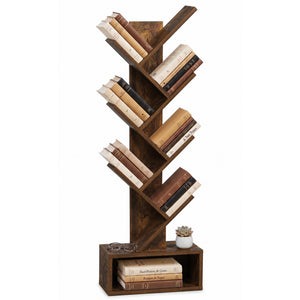 Bibliotheque Arbre etagere a Livres 38x19x113cm Marron Rustique - vounat.shop