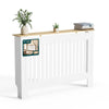 Cache radiateur en MDF avec lattes et etagere 111×19×82 cm Blanc Chêne - vounat.shop