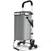 Chariot de courses pliable monte escalier aluminium avec sac isotherme gris - vounat.shop