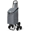 Chariot de courses pliable monte escalier style oxford gris - vounat.shop
