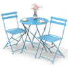 Ensemble bistro extérieur 1 table 2 chaises acier bleu - vounat.shop