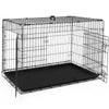 Cage pour chien pliable avec 2 portes verrouillable plateau amovible 122x75x81cm - vounat.shop
