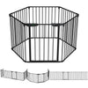 Barriere de securite cheminee pliable 3.75M 6 panneaux noir - vounat.shop