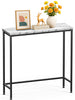Console table style industriel en metal et MDF 75x24x75 cm Blanc - vounat.shop