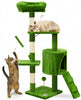 Arbre a chat 112cm multi niveaux Griffoir et niche Vert - vounat.shop