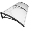 Auvent de porte marquise 200x80 cm transparent en Polycarbonate anti UV Noir - vounat.shop