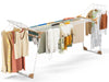 Etendoir a linge telescopique pliable extensible ailes hautes 284x55x122cm metal blanc - vounat.shop