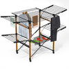 Etendoir a linge deluxe pliable grande capacite 173x94x123cm style bois noir - vounat.shop
