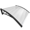 Auvent de porte marquise 100x80 cm transparent en Polycarbonate anti UV Noir - vounat.shop