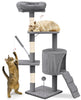 Arbre a chat 112cm multi niveaux Griffoir et niche Gris - vounat.shop