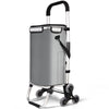 Chariot de courses pliable monte escalier aluminium avec sac isotherme gris - vounat.shop