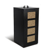Reservoir a granules rangement pellets avec roulettes 45kg 36x36x76cm noir - vounat.shop