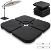 Lot de 4 dalles lestage parasol HDPE 60L eau - 100kg sable noires - vounat.shop