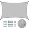 Voile d'ombrage Rectangulaire en Polyester Imperméable avec Kit de Montage 3x5m Gris Clair - vounat.shop
