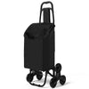Chariot de courses pliable monte escalier noir - vounat.shop