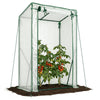 Serre de jardin Serre tomates avec grande porte enroulable bache PE renforcee 135g/m2 100x50x150cm Blanc - vounat.shop