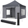 Tonnelle de jardin renforcée 3x3m pliable avec 4 parois et sac de transport a roulette gris - vounat.shop