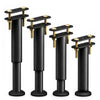 Lot de 4 Pieds de meubles lits Hauteur reglables 18-32 cm en metal noir - vounat.shop
