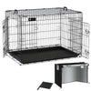 Cage pour chien pliable avec 2 portes verrouillable plateau amovible et housse de protection 107x70x78cm - vounat.shop