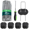 Lot de 150 piquets de fixation U 150x30mm avec 75 Rondelles de fixation plastique