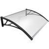 Auvent de porte marquise 120x80 cm transparent en Polycarbonate anti UV Noir - vounat.shop