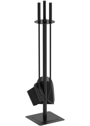 Serviteur de cheminée ensemble 4 pieces en metal noir - vounat.shop