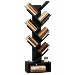 Bibliotheque Arbre etagere a Livres 38x19x113cm Noir - vounat.shop