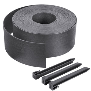Bordure de jardin PE haute flexible 10M avec piquets gris - vounat.shop