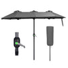 Parasol Jardin Double Aluminium 150 x 300 cm gris - vounat.shop