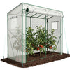 Serre de jardin Serre tomates avec porte et fenetres moustiquaire bache PE renforcee 135g/m2 200x77x170cm Blanc - vounat.shop
