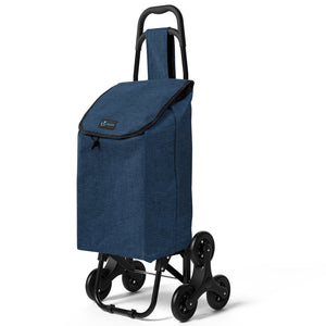 Chariot de courses pliable monte escalier bleu marine - vounat.shop