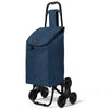 Chariot de courses pliable monte escalier bleu marine - vounat.shop