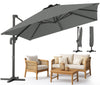 Parasol deporte inclinable Premium carre avec housse protection 3x3m Roma Gris - vounat.shop