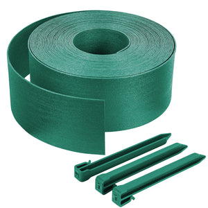 Bordure de jardin PE haute flexible 20M avec piquets vert - vounat.shop