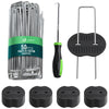 Lot de 50 piquets de fixation U 150x30mm avec 25 Rondelles de fixation plastique