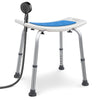 Siege de douche ergonomique a hauteur reglable en Aluminum HDPE bleu - vounat.shop