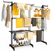Sechoir a linge etendoir extensible 4 Niveaux 190x64x170cm noir-gris - vounat.shop