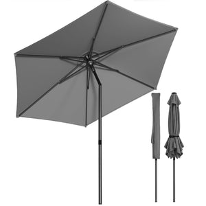 Parasol de jardin inclinable avec aeration et sac bandouliere 270cm gris - vounat.shop