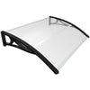 Auvent de porte marquise 120x80 cm transparent en Polycarbonate anti UV Noir - vounat.shop