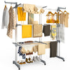 Sechoir a linge etendoir extensible 4 Niveaux 190x64x170cm gris-blanc - vounat.shop