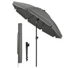 Parasol de jardin 2m avec ancrage sol et sac de transport Gris - vounat.shop