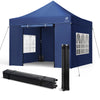 Tonnelle de jardin renforcée 3x3m pliable avec 4 parois et sac de transport a roulette bleue - vounat.shop