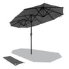 Parasol Jardin Double Aluminium 150 x 300 cm gris - vounat.shop