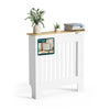 Cache radiateur en MDF avec lattes et etagere 78×19×82 cm Blanc Chêne - vounat.shop