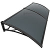 Auvent de porte marquise 200x80 cm en Polycarbonate anti UV Anthracite - vounat.shop