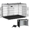 Cage pour chien pliable avec 2 portes verrouillable plateau amovible et housse de protection 122x75x81cm - vounat.shop