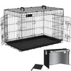 Cage pour chien pliable avec 2 portes verrouillable plateau amovible et housse de protection 92x58x64cm - vounat.shop
