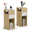 Lot de 2 Table de chevet d’appoint avec tiroir et compartiment 25x30x66cm naturel - vounat.shop
